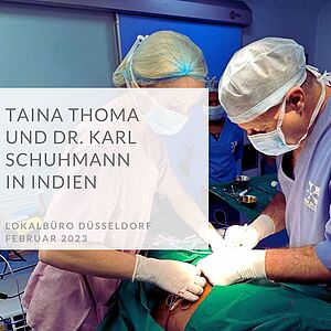 Taina Thoma und Dr. Schuhmann am OP Tisch