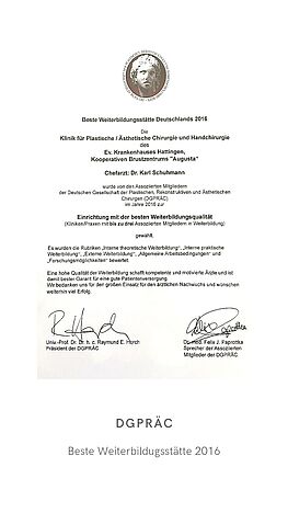 DGPÄC, Beste Weiterbildungsstätte, Dr. Schuhmann
