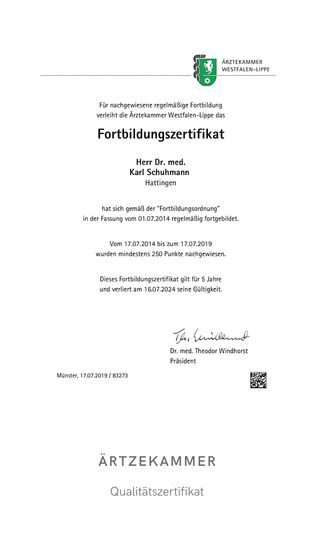 Fortbildung Ärztekammer, Dr. Schuhmann