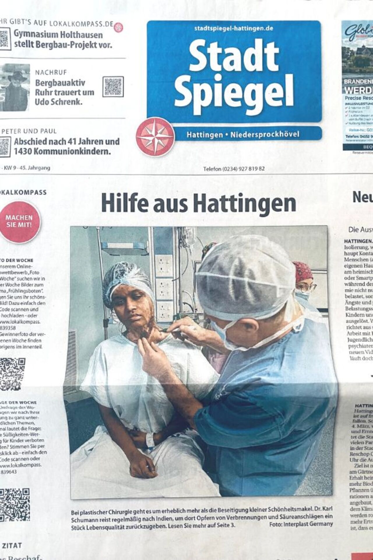 Titelstory Stadtspiegel Hattingen, 4.3.23