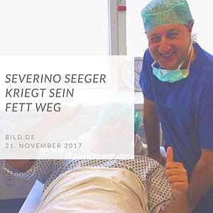 Dr. Schuhmann und Severino Seeger nach der Operation