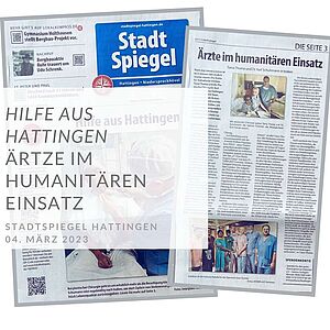 Artikelseiten aus dem Stadtspiegel Hattingen, Humanitäre Hilfe in Indien