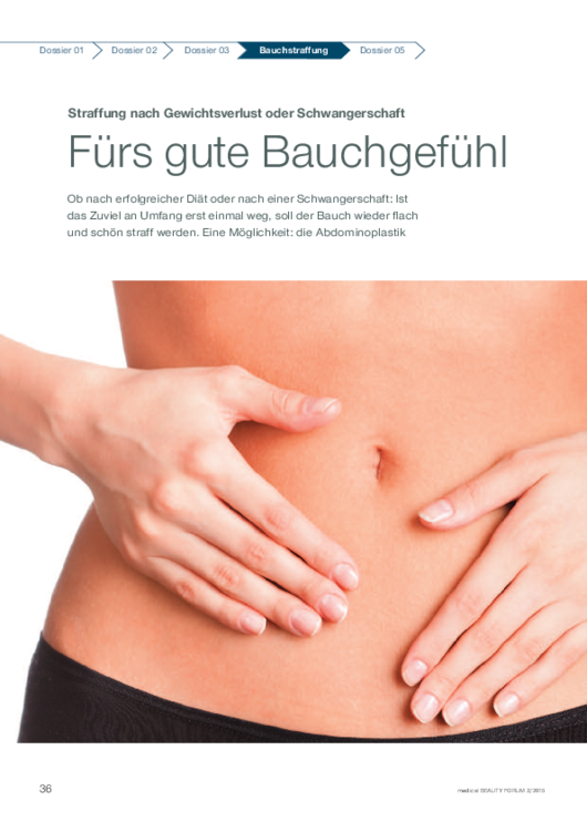 Bauchstraffung - Artikel Dr. Karl Schuhmann, Medical Beauty Forum Artikel Bauchstraffung in der Medical Beauty
