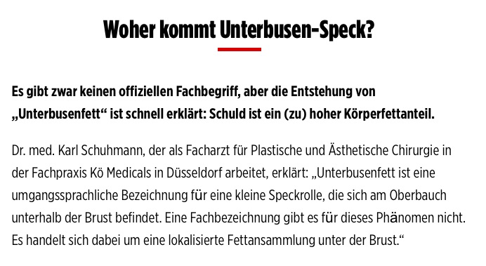 Unterbusenspeck - Dr. Schuhmann im Gespräch mit der BILD